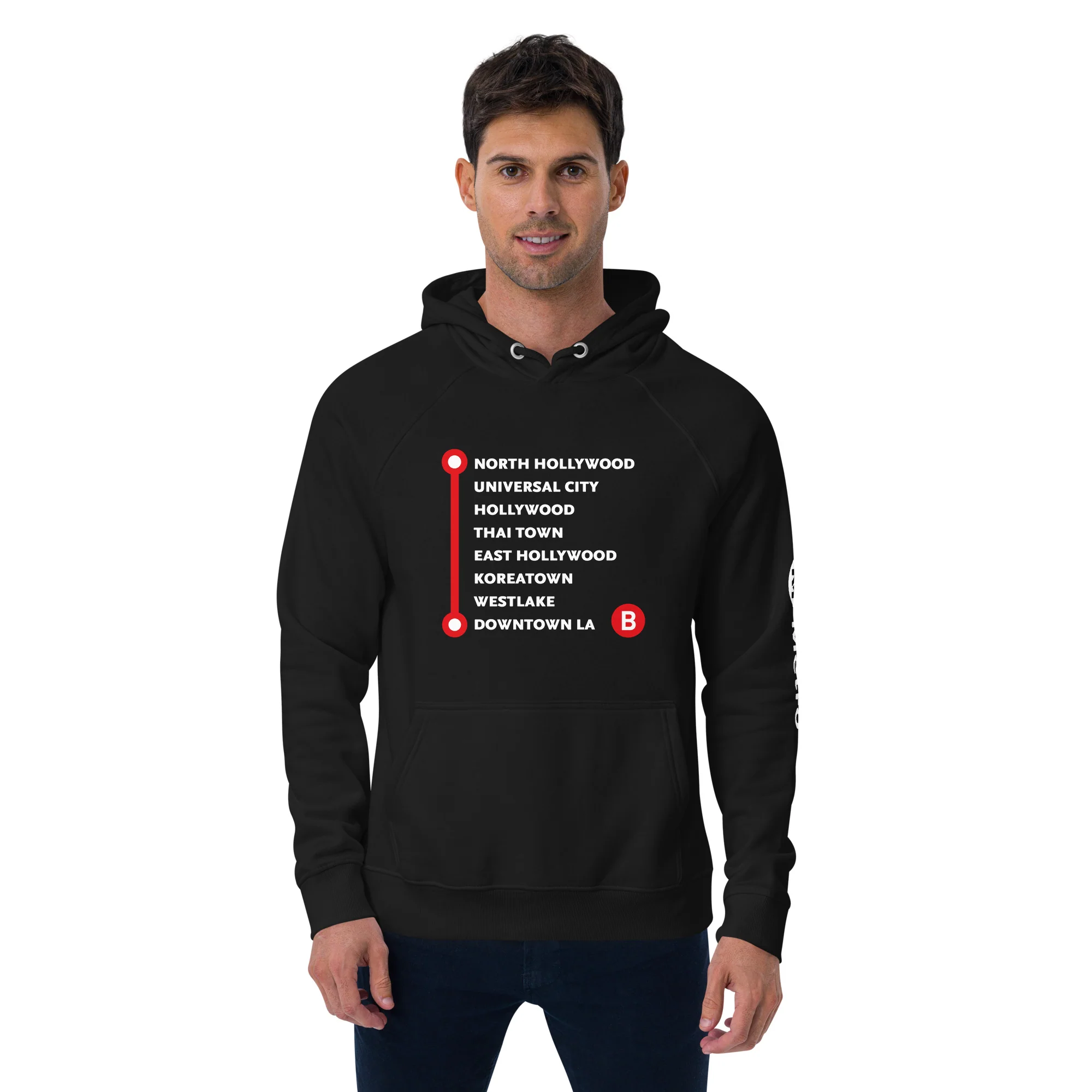 B Line Neighborhoods Unisex Raglan Hoodie - Image 4