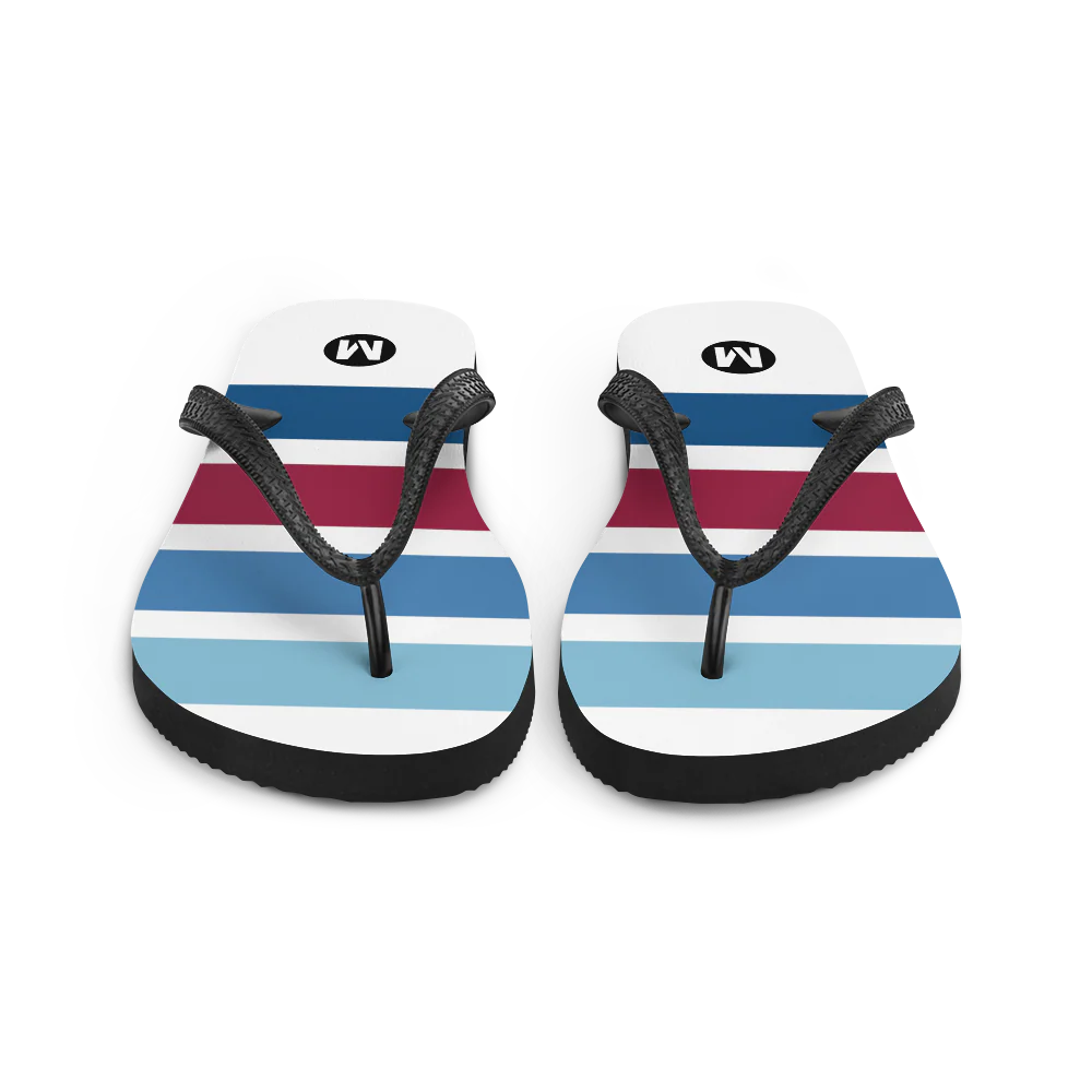 Retro Blue Line Flip-Flop Sandals - Image 5
