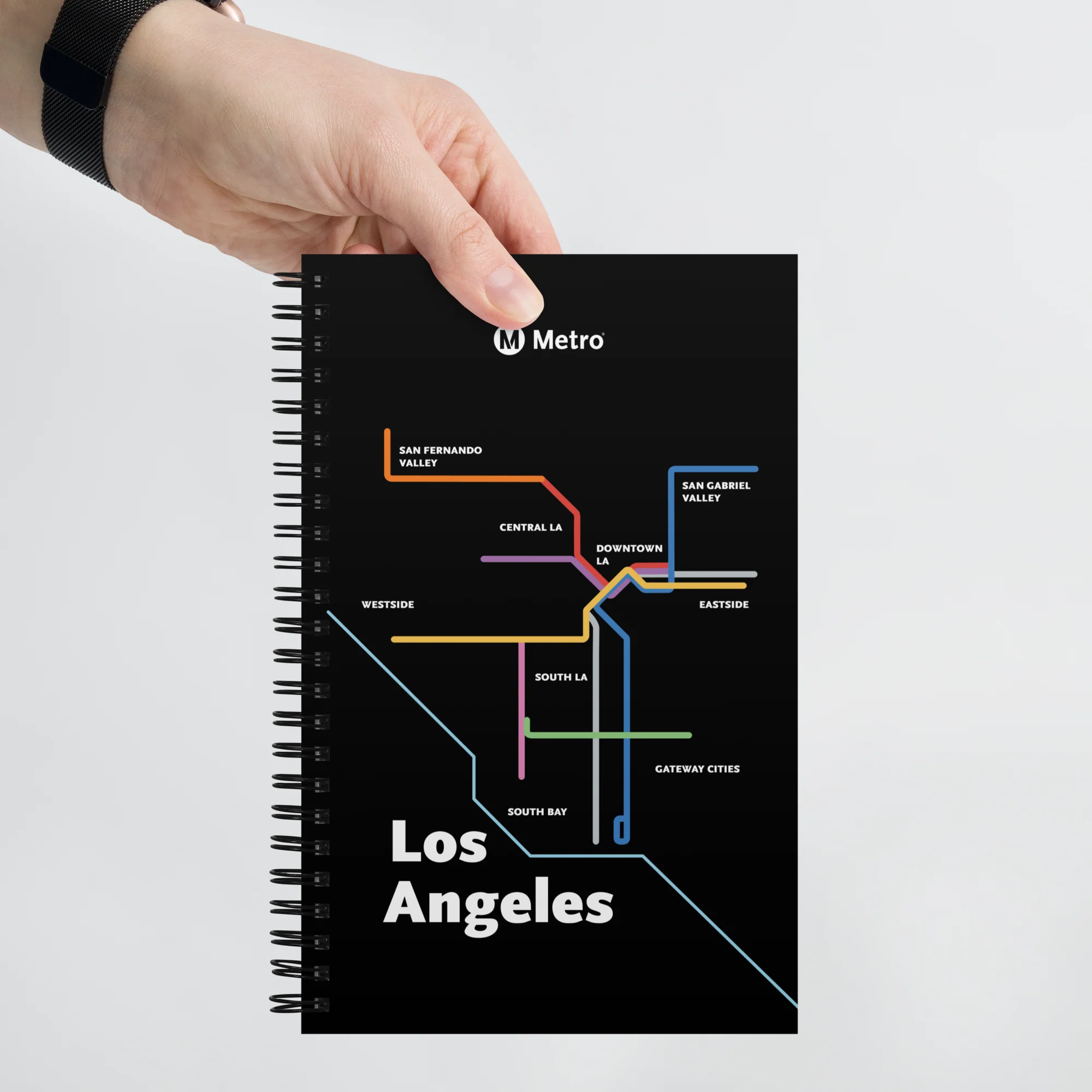 Los Angeles Dark Mode Map Spiral Notebook - Image 3