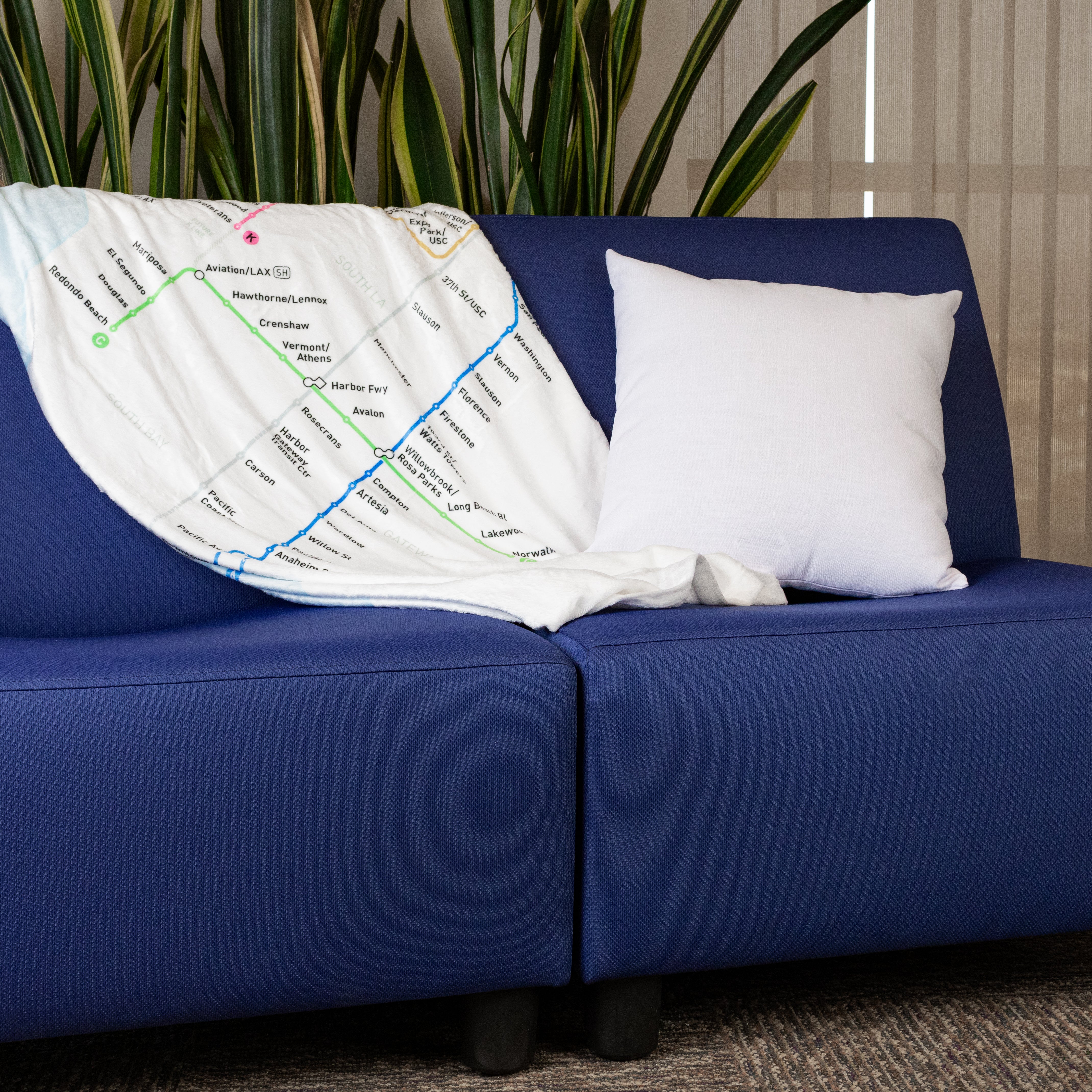 Los Angeles Metro Transit Map Throw Blanket - Image 3