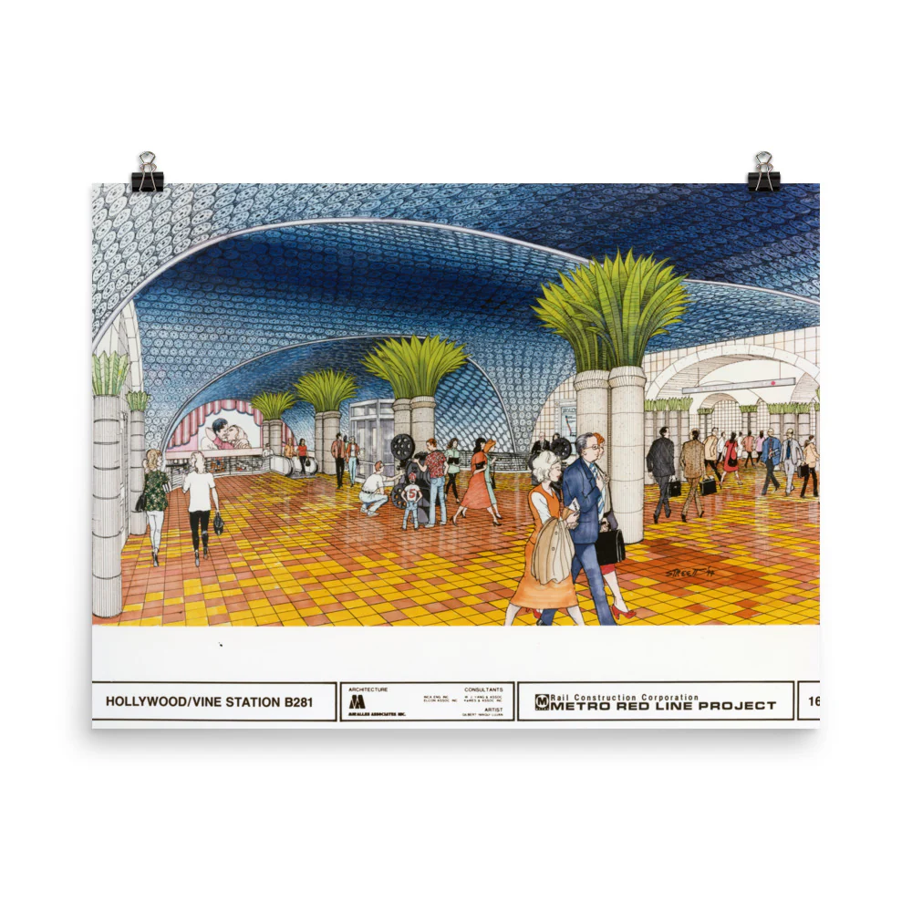 Red Line Hollywood/Vine Station Rendering Poster - Image 3