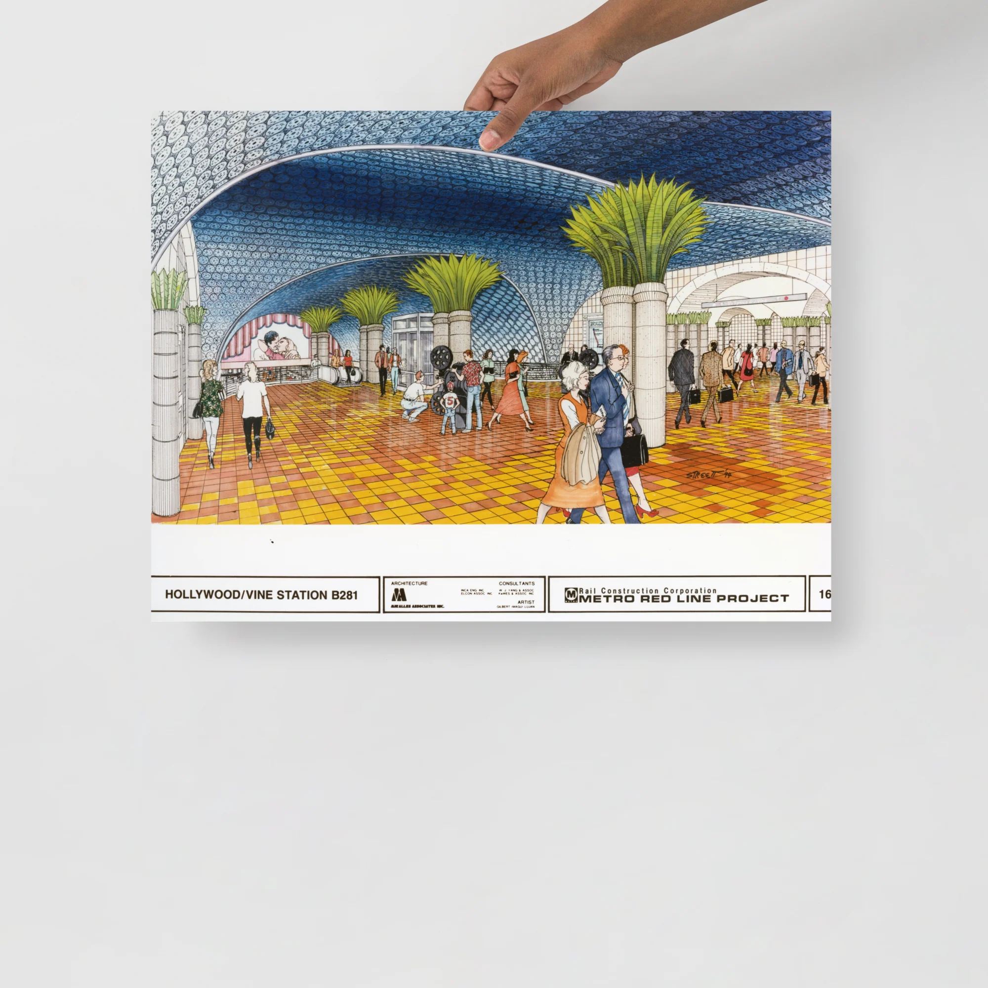 Red Line Hollywood/Vine Station Rendering Poster - Image 4