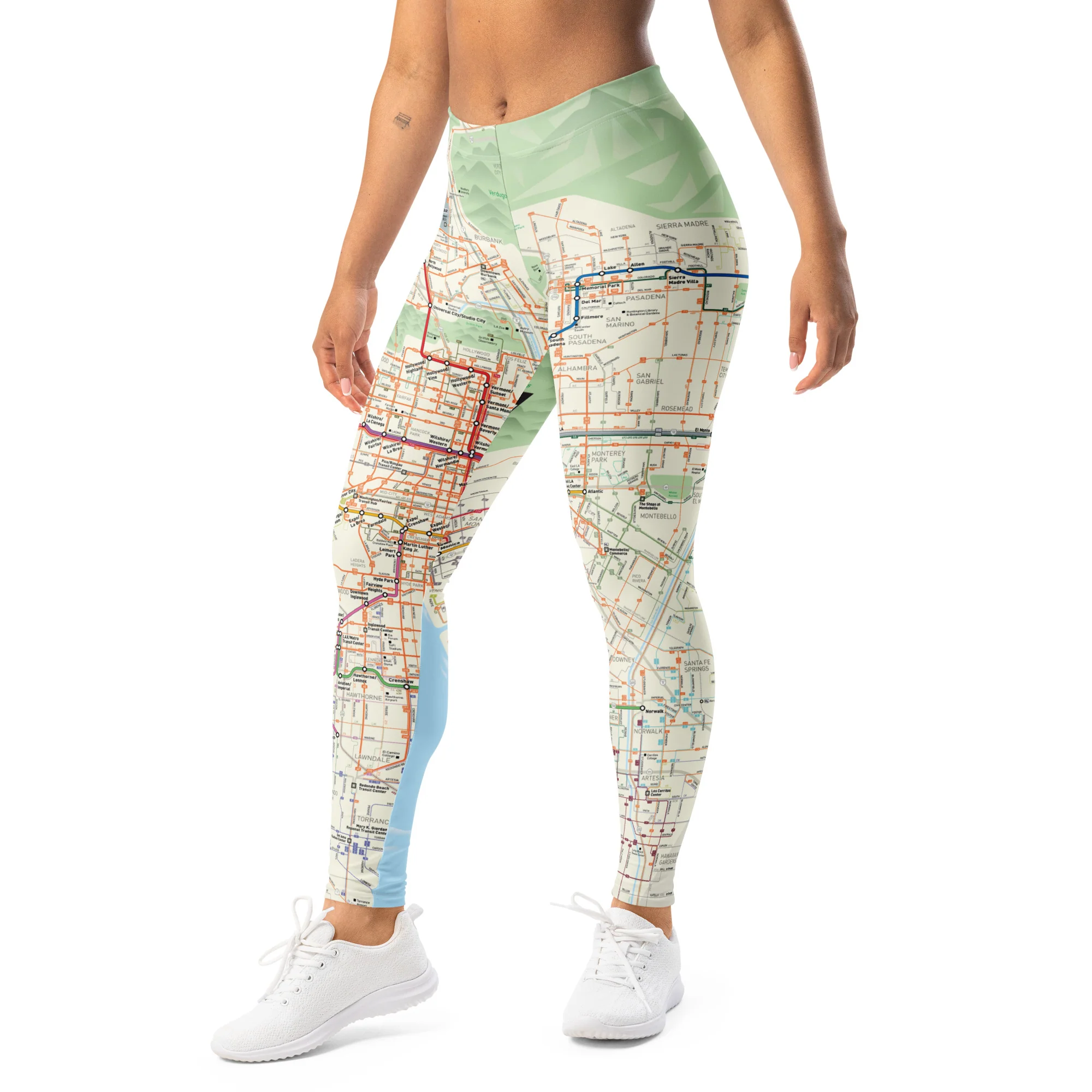 Los Angeles Metro System Map Leggings - Image 3