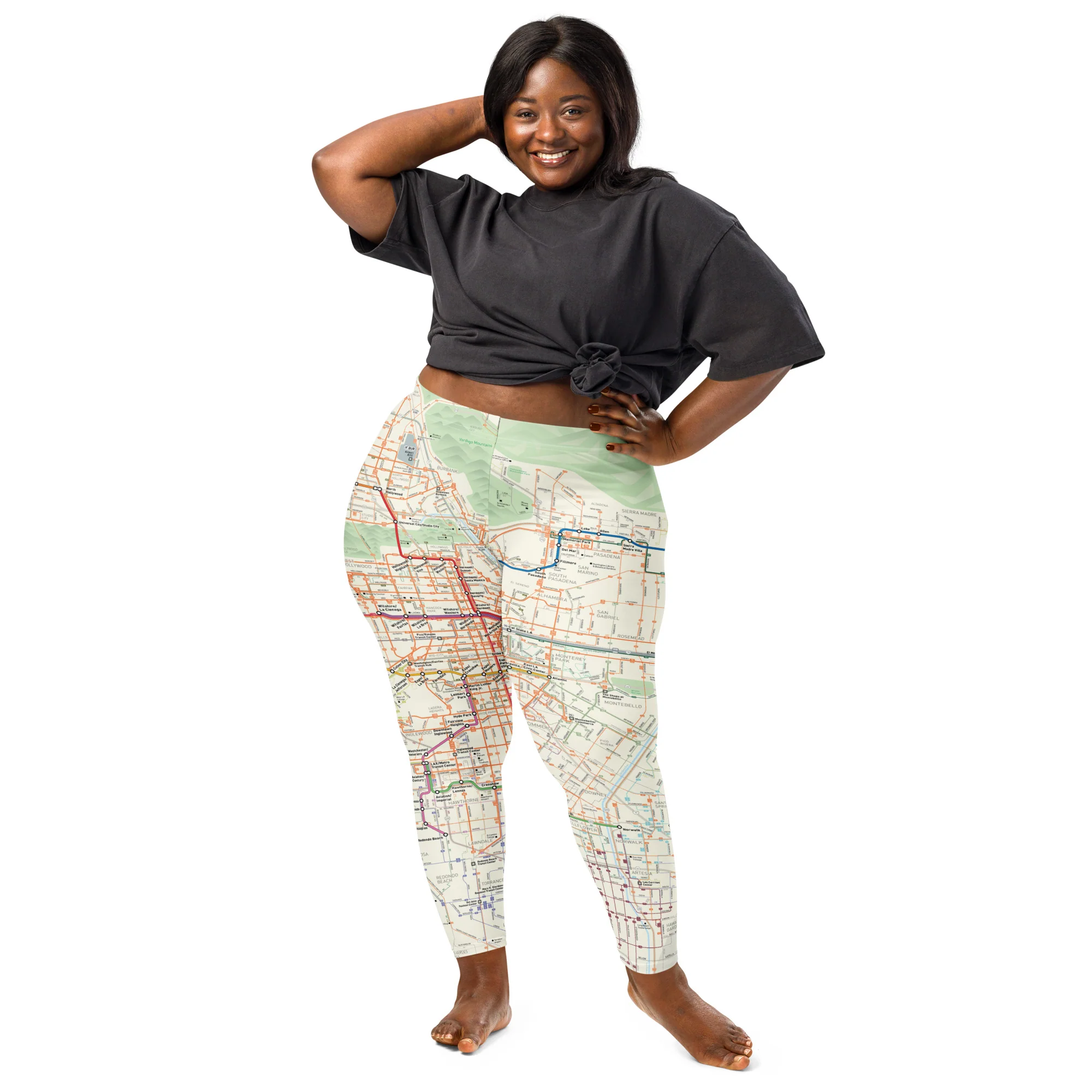 Los Angeles Metro System Map Leggings - Image 4