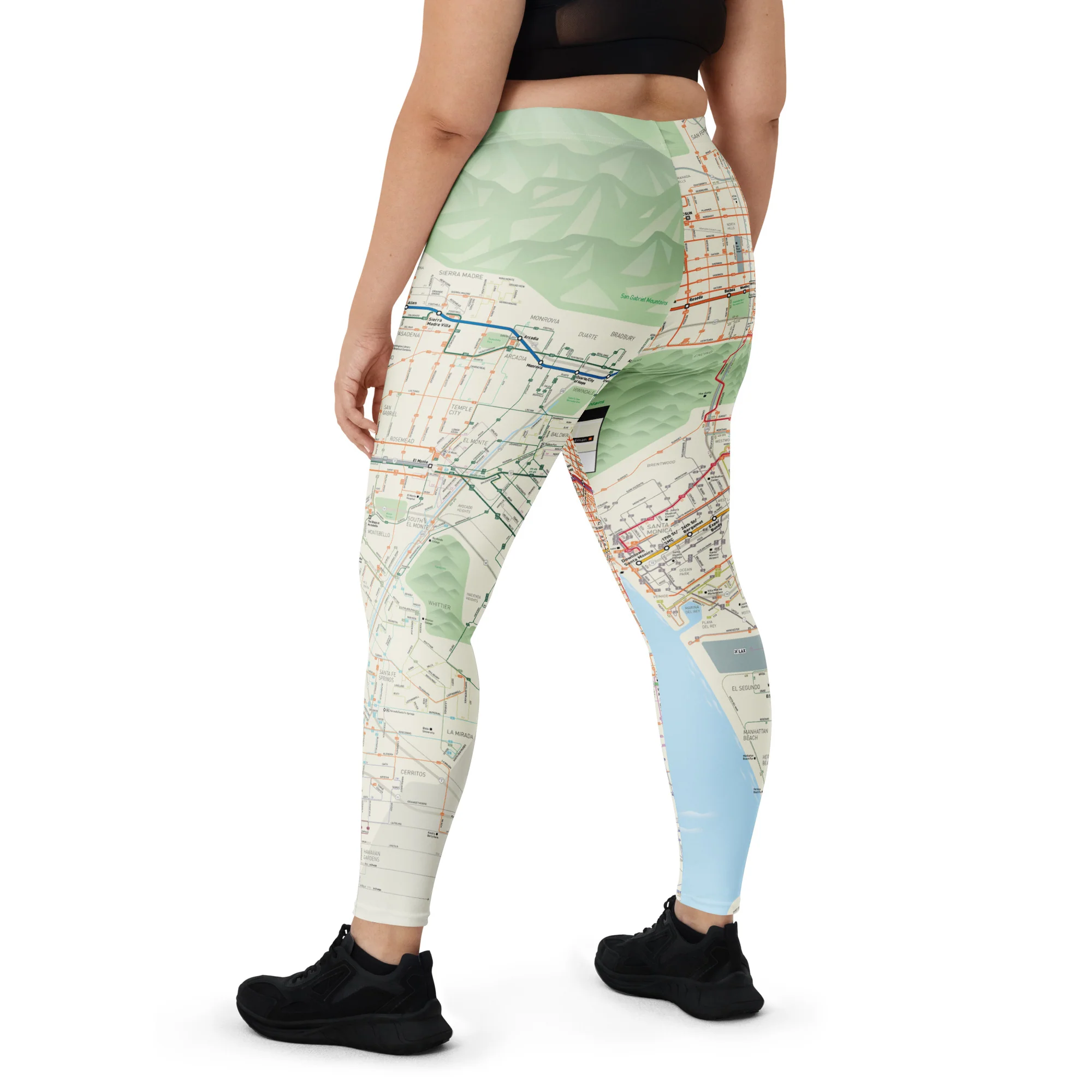 Los Angeles Metro System Map Leggings - Image 5