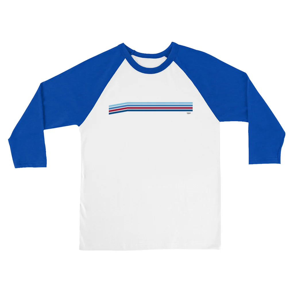 Retro Blue Line Baseball T-Shirt - Image 3