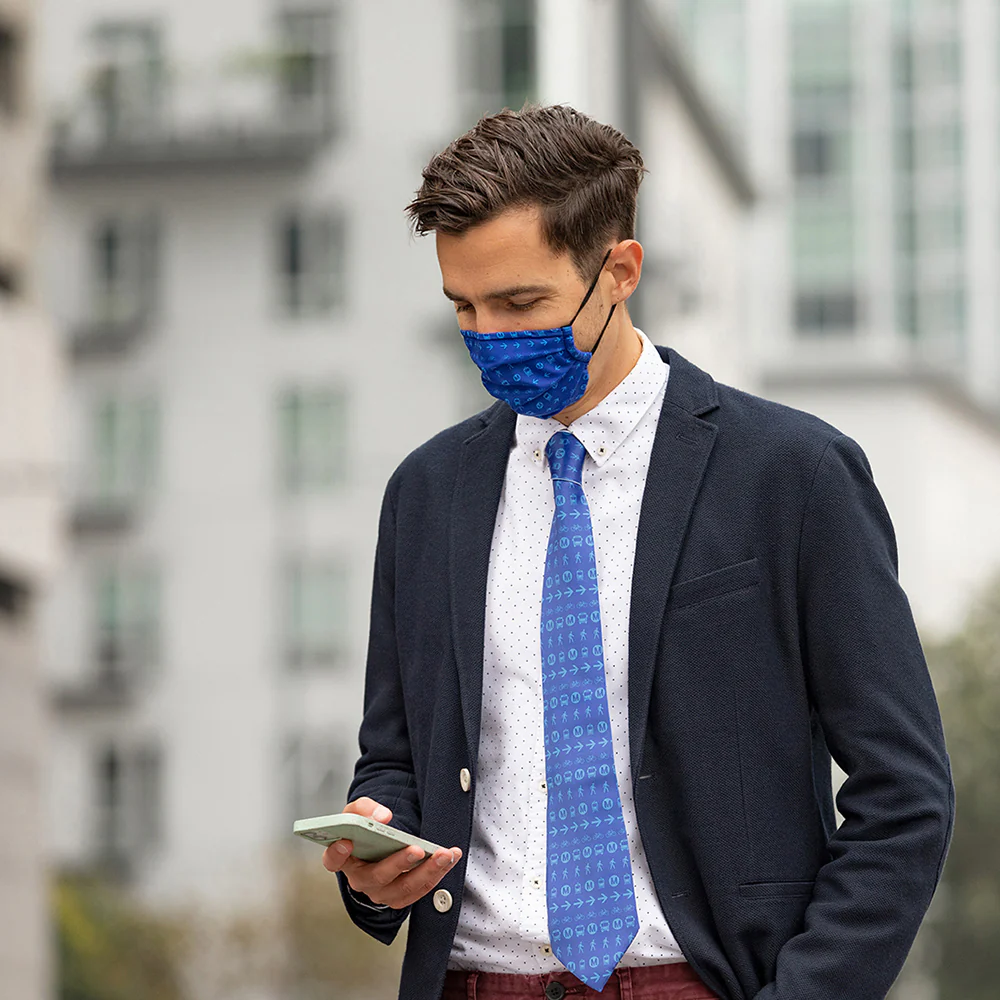 Metro Blue Icons Neck Tie - Image 3