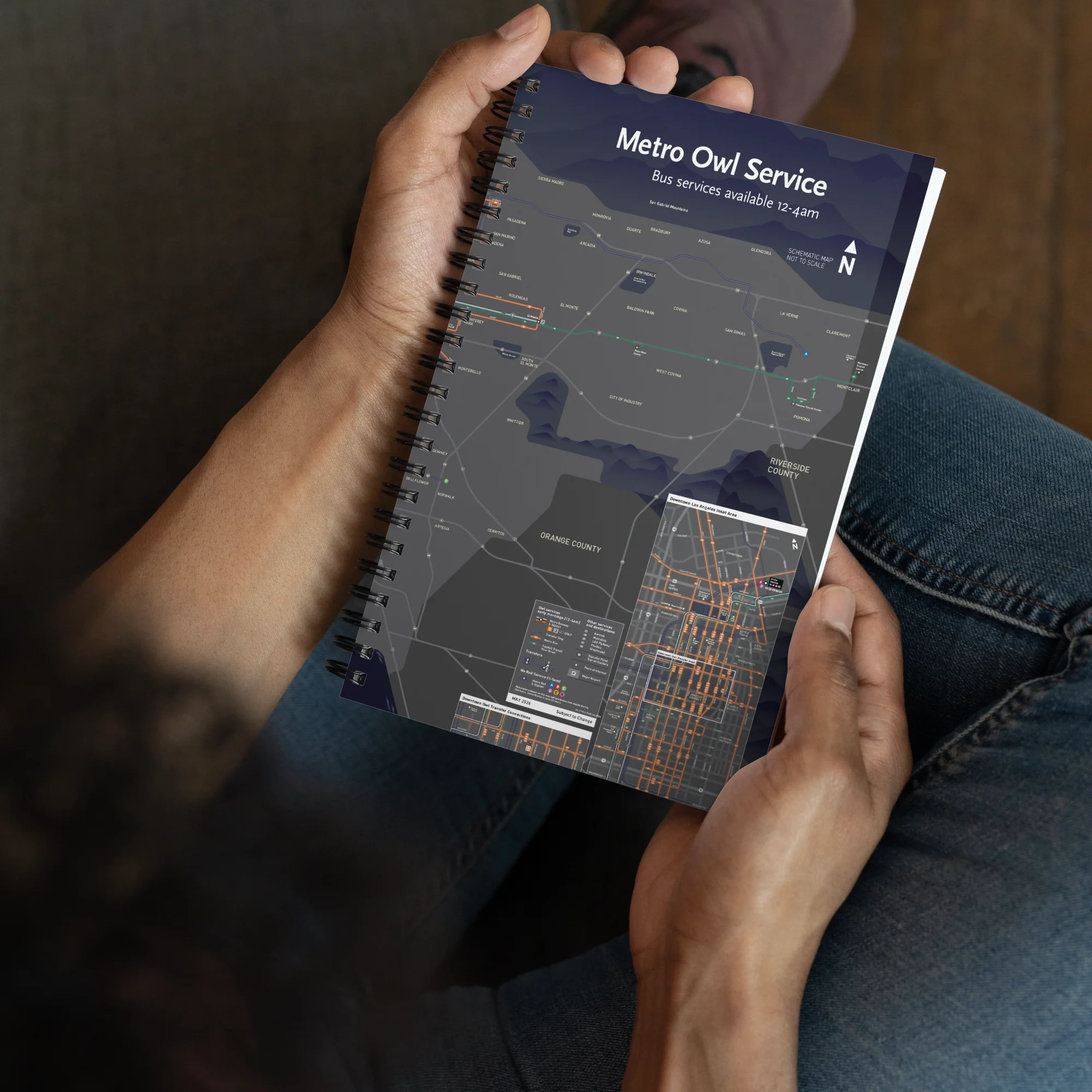 Los Angeles Metro Night Owl Map Notebook - Image 3