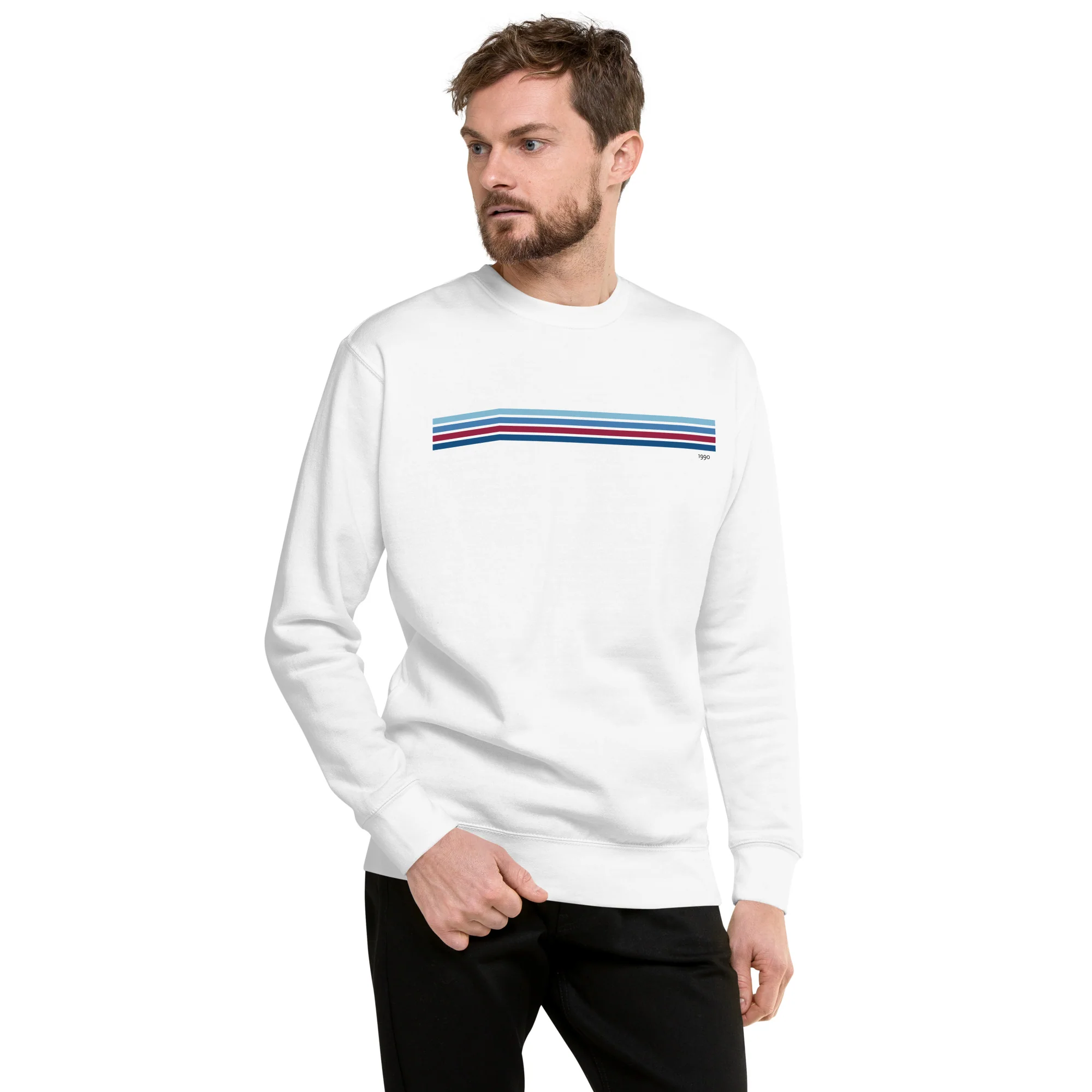 Retro Blue Line Premium Sweatshirt - Image 4