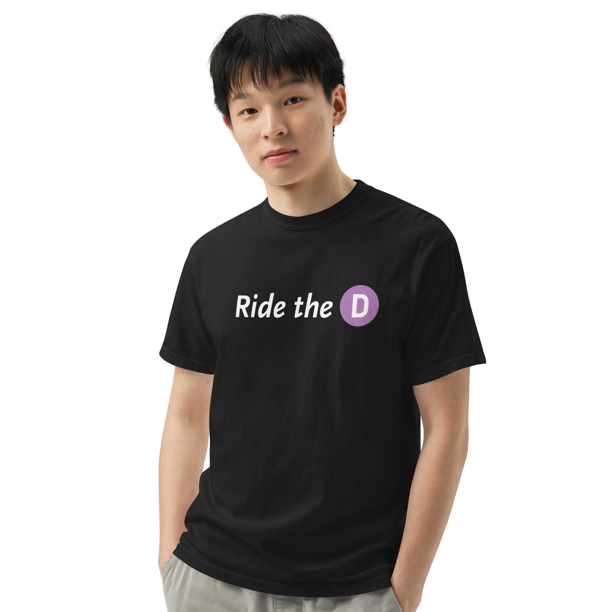 Ride The D Unisex Heavyweight T-Shirt - Image 4