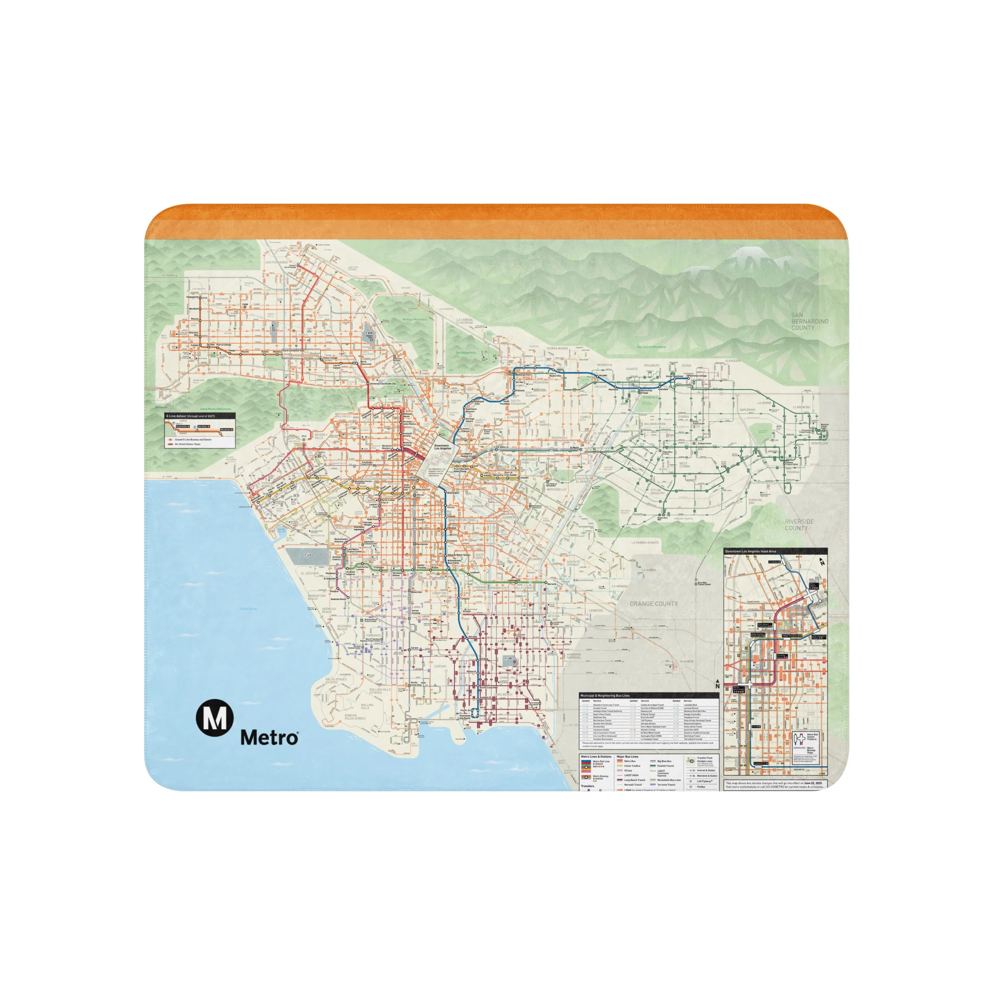 Los Angeles Metro System Map Sherpa Blanket - Image 3