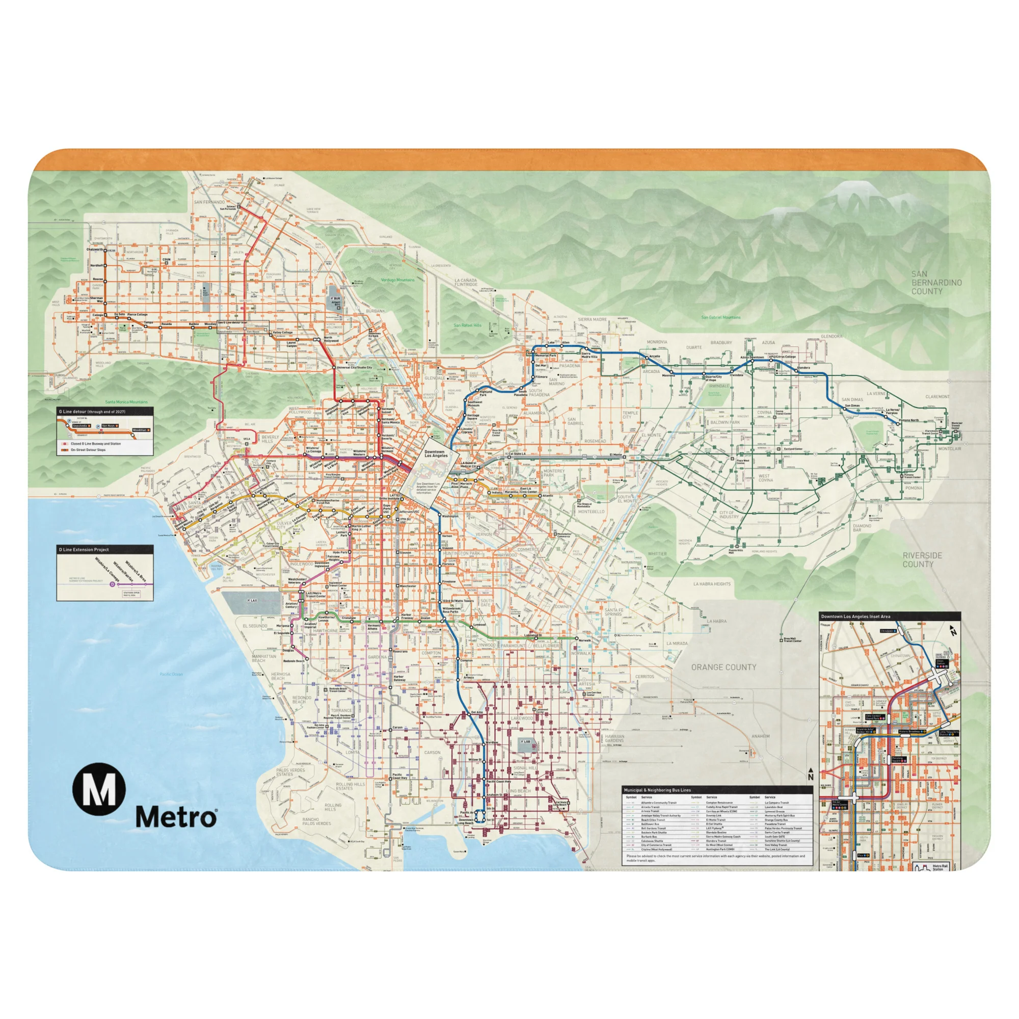 Los Angeles Metro System Map Sherpa Blanket - Image 6