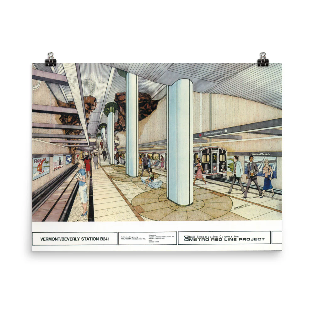 Red Line Vermont/Beverly Station Rendering Poster - Image 3