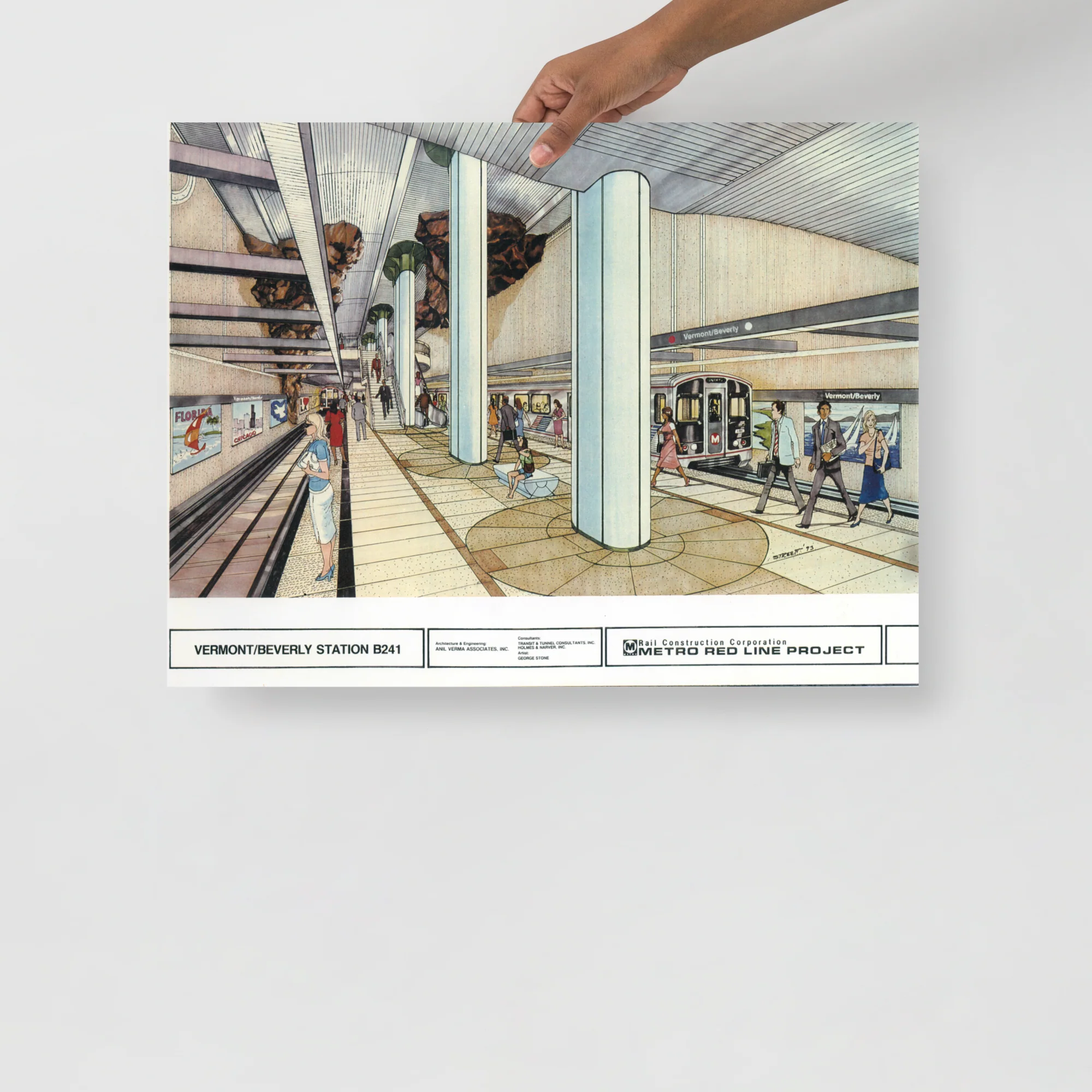 Red Line Vermont/Beverly Station Rendering Poster - Image 4